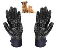 Gant de Toilettage Massage Chien Chat Brosse de Nettoyage Bain Animaux Peigne de Massage Epilateur Poils Cheveux Longs Courts en Caoutchouc - 1Paire