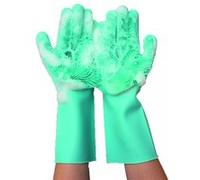Venteo Gant de toilettage pour Animaux en Silicone Vert - Adulte - Nettoie et Brosse sans Douleur - Lavable en Machine