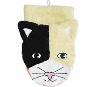 Gant de toilette bio chat chat porte-bonheur, gant de toilette pour enfants 100% coton bio