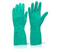 Gant de toilette en nitrile doublé floqué Vert Taille L