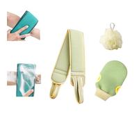 Gant de toilette exfoliant pour le dos de 96,5 cm avec poignées, gants exfoliants et éponge en luffa, frottez votre corps en profondeur pour homme et femme (C)