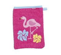 gant de toilette flamingo junior 20 x 15 cm coton rose