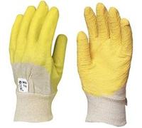 Gant de travail EUROTECHNIQUE enduit latex crêpé gris/jaune T10 - COVERGUARD - 3800