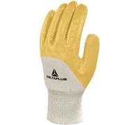 Gant de travail NI015 en coton enduit nitrile écru/jaune T10 - - NI01510