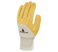 Gant de travail NI015 en coton enduit nitrile écru/jaune T9 - - NI01509