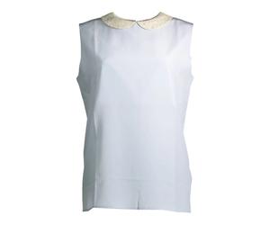 Gant - Débardeur bleu à larges bretelles col contrastant - Femme - Tops - Bleu - Taille: 48 FR