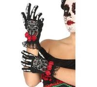 gant dia de los muertos femme dentelle deguisement halloween carnaval Multicolor G