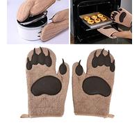 Gant D'isolation Thermique Mignon De Style Ours Avec Trou De Suspension Gant De Cuisine En Silicone Pour Four à Micro-ondes Gant De Pizza épaissi Résistant à la Chaleur Pour Barbecue, Cuisson, Cuisson