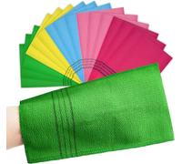 Gant Exfoliant Corps Coréen - Lot de 15 Gants de Bain Exfoliants en Viscose, Gant de Crin et Kessa Hammam pour Gommage Corps, Exfoliant Naturel Contre les Impuretés et les Peaux Mortes