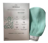 Gant Exfoliant Corps, Exfoliant en Viscose, Vegan et Fait Main, Vert Menthe, Gommage Peau Naturel, Gant de Crin, Kessa Hammam et Spa
