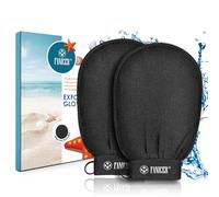 Gant Exfoliant Corps Noir, 2X Gants Exfoliants Pour Un Nettoyage Profond, Conçu Pour Éliminer Les Peaux Mortes, Pour Une Peau Lisse Et Raffraichie, Exfoliant Corps Pour Douche Et Bain