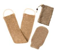 Gant Exfoliant, Gant de Crin Exfoliant Corps, Sangle Lave Dos, Sac à Savon en Jute, Gant Gommage Corps, Accessoires pour le Bain pour Bains du dos Corps et Visage Femmes et Hommes