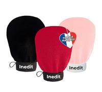 Gant Exfoliant Kessa - Gant De Crin - Gants Gommage Corps Et Visage - Nettoie Et Purifie En Profondeur Les Cellules Mortes, avec ou sans Savon Noir (Noir/Rouge/Rose-clair, standard)