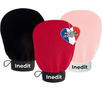 Gant Exfoliant Kessa - Gant De Crin - Gants Gommage Corps Et Visage - Nettoie Et Purifie En Profondeur Les Cellules Mortes, Avec Ou Sans Savon Noir (Noir/Rouge/Rose-Clair, Standard)[Z388]