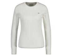 Gant Femme Pull - Stretch Coton Câble C-Cou, Col Rond, Tricot À Nœud, Logo...