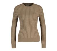 Gant Femme Pull - Stretch Coton Câble C-Cou, Col Rond, Tricot À Nœud, Logo...