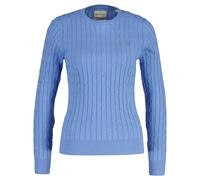 Gant Femme Pull - Stretch Coton Câble C-Cou, Col Rond, Tricot À Nœud, Logo...