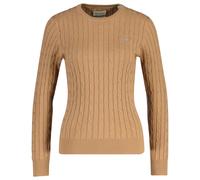 Gant Femme Pull - Stretch Coton Câble C-Cou, Col Rond, Tricot À Nœud, Logo...