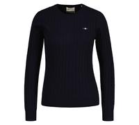 Gant Femme Pull - Stretch Coton Câble C-Cou, Col Rond, Tricot À Nœud, Logo...