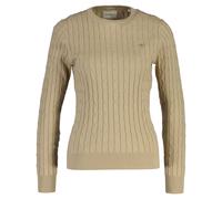 Gant Femme Pull - Stretch Coton Câble C-Cou, Col Rond, Tricot À Nœud, Logo...