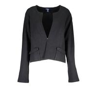 Gant, Femme, Pulls, Noir, Taille: 46 FR Cardigan Noir Classique en Tricot à Manches Longues