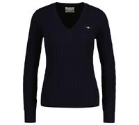 GANT Femmes Cable-Strickpullover - Coton Extensible Câble Col En V, Torsades