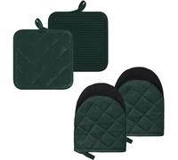 Gant Four Anti Chaleur avec Coussinets en Silicone Résistant Chaleur Jusqu'à 500 Degrés, Antidérapants Gant Cuisine, Gants et Maniques of 4 Cuisine Accessoires pour la Cuisson, BBQ, Lavable en Machine