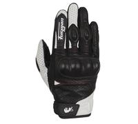 Furygan TD21 Gants de Moto Homme - Paume 100% Cuir & Perforé - Gants d'été - Ventilation optimale - Protection Métacarpes D3O - Tailles différentes, Noir-Blanc-Rouge