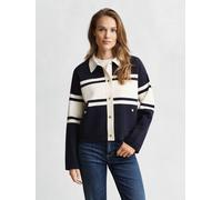 GANT Cardigan bleu marine / blanc, Taille XL