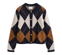 Gant - Gant Cardigan à col rond Argyle - Femme - Pulls - Multicolore - Taille: 38 FR
