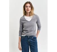 Gant GANT Grey Fine Lambswool Blend V-Neck Knit Jumper