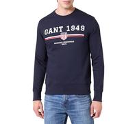 GANT Graphic C-Neck Sweat Maillot de survêtement, Bleu Nuit, L Homme