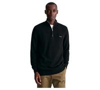 GANT Halfzip Pull À Demi-Zip en Coton Piqué, Black, L Homme
