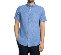 GANT Homme Chemise À Manches Courtes en Coton Et Lin Régulier, Rich Blue, 3XL