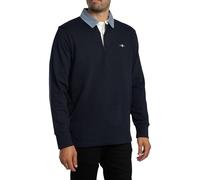 GANT Reg Chambray Heavy Rugger T-Shirt, Bleu Nuit, L Hommes