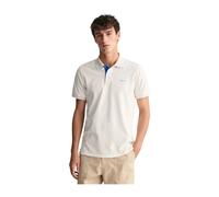 Gant, Homme, Tops, Blanc, Taille: XL Polo en Coton Stretch