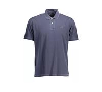 Gant, Homme, Tops, Bleu, Taille: S Polo en Coton Bleu avec Broderie