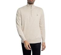 GANT Homme Tricot À Demi-Zip en Coton Classique, Light Beige Melange, XXL