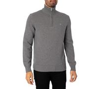 GANT Homme Tricot Décontracté en Coton À Demi-Zip, Dark Grey Melange, XL