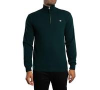 GANT Laine d'agneau avec Demi-Fermeture éclair Pull-Over, Tartan Green, L Homme