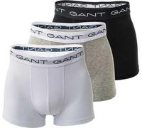 GANT Hommes Boxer, Lot de 3 - Trunks, Coton Stretch Noir/Blanc/Gris S