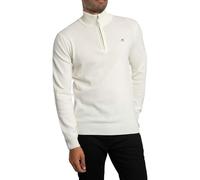 GANT Homme Tricot Demi-Fermeture Éclair en Laine d'agneau Superfine, Cream, L