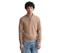 GANT Laine d'agneau avec Demi-Fermeture éclair Pull-Over, Mélange de Sable foncé, L Homme