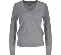 GANT Laine d'agneau extra fine avec col en V, gris, L