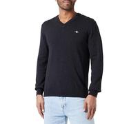 GANT Laine d'agneau Extra Fine avec col en V, Mélange de Charbon foncé., XXL