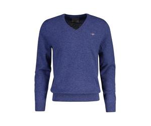 GANT Laine d'agneau extra fine avec col en V, Stone Blue Melange, M