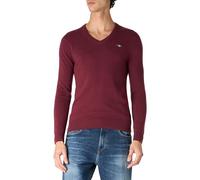 GANT Laine d'agneau Extra Fine avec col en V Sweater, Bordeaux, XXL Hommes