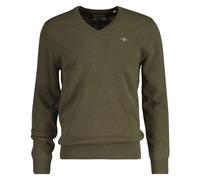GANT Laine d'agneau Extra Fine avec col en V Sweater, Juniper Green, XXL Hommes