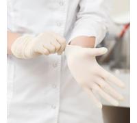 Gant latex SKIN, S, poudré, blanc