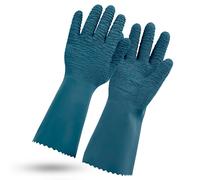 ROSTAING Gants PROTECTMAX - Paire de Gants Longs de Jardinage pour Rosiers et Petits Epineux en Latex - Protection Imperméable - Idéale pour la Taille des Epineux - Gants de Protection - Vert Bleu